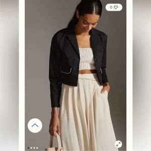 Anthropologie maeve cropped poplin blazer size 14 nwt